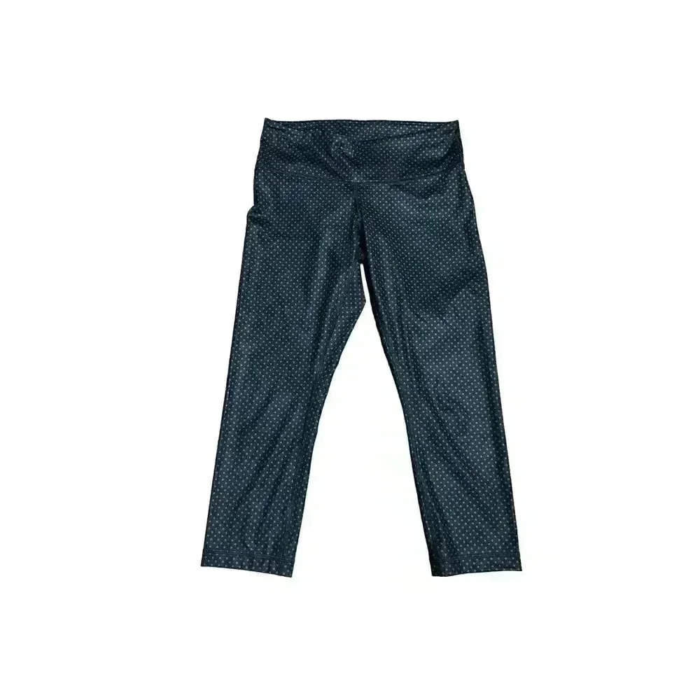 Lululemon Biggy Dot Print Black Deep Coal Wunder Under Full On Luxtreme Crop 6
